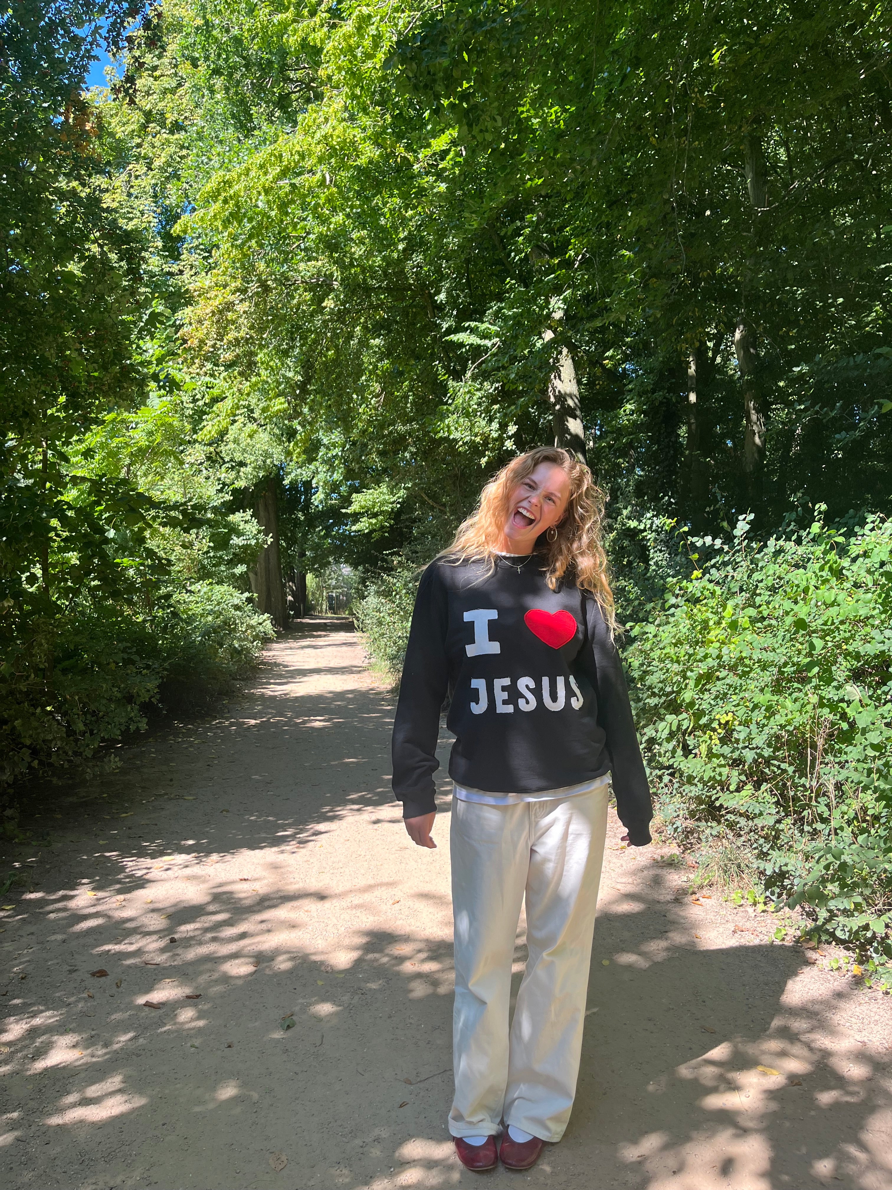 I love Jesus patchwork sweatshirt