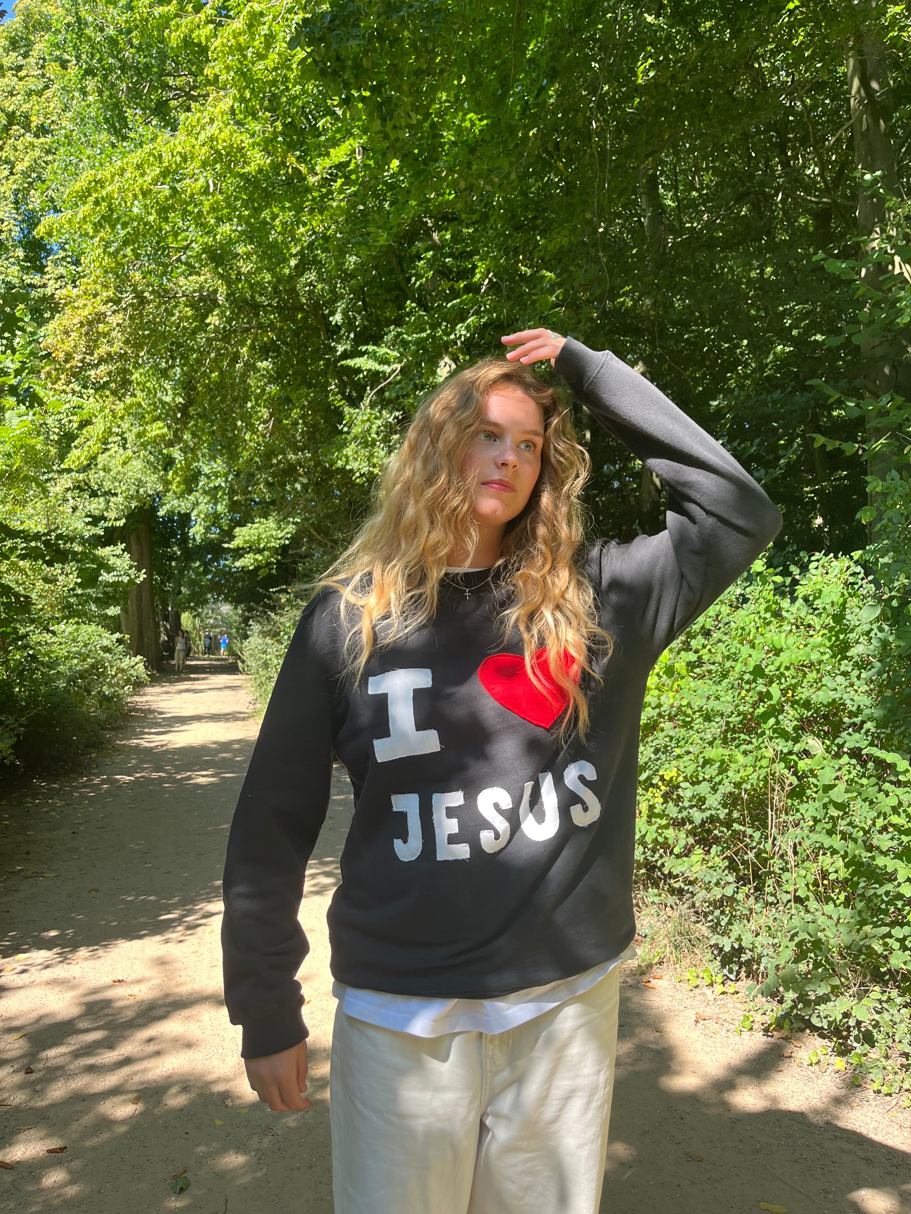 I love Jesus patchwork sweatshirt
