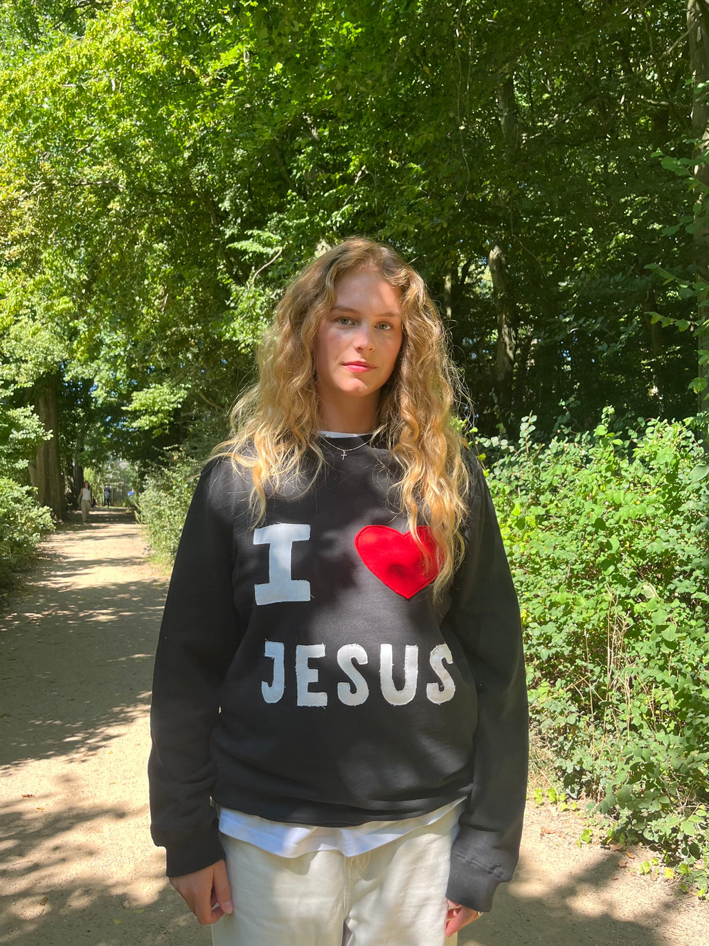 I love Jesus patchwork sweatshirt