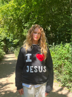 I love Jesus patchwork sweatshirt