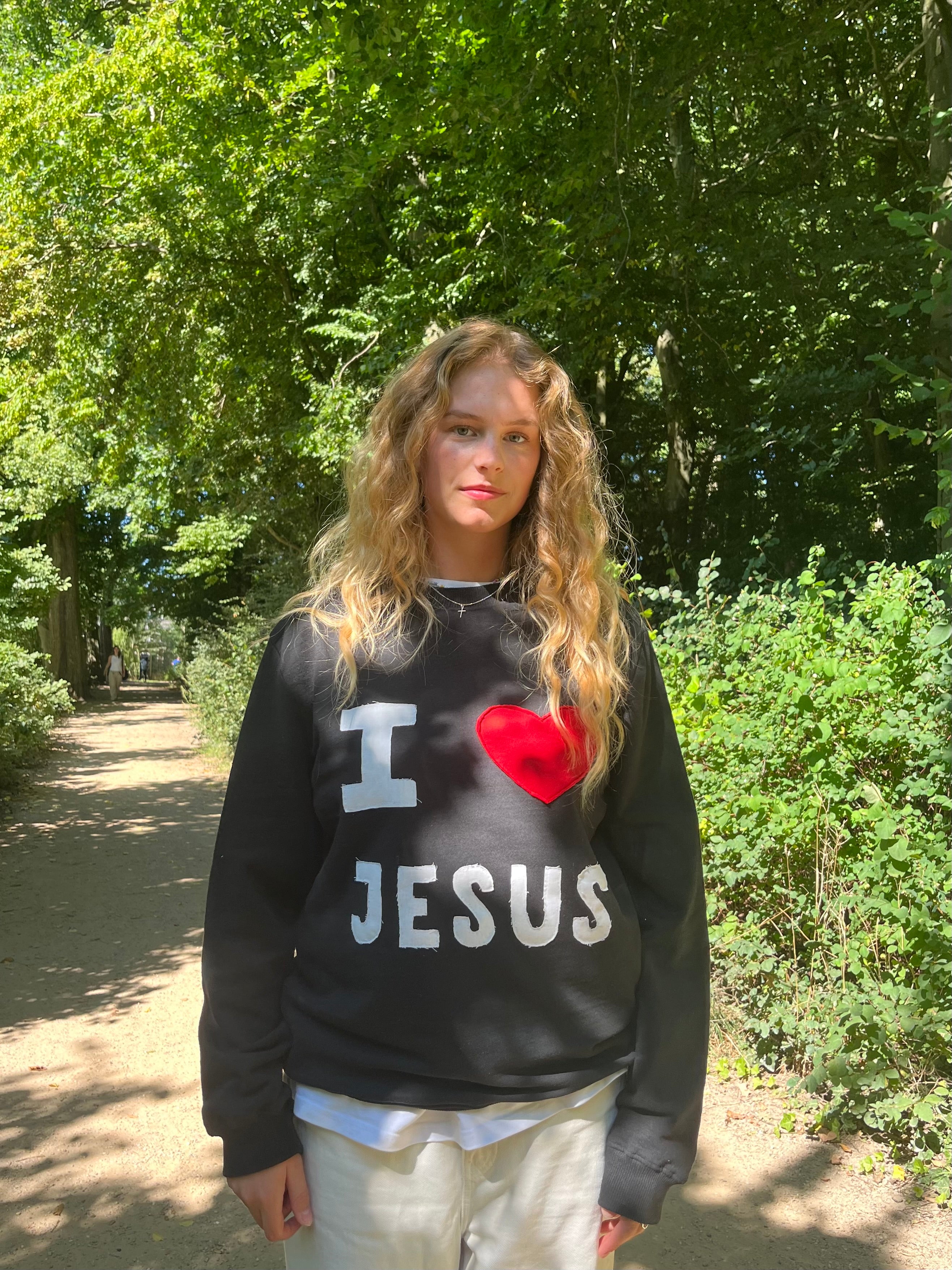 I love Jesus patchwork sweatshirt